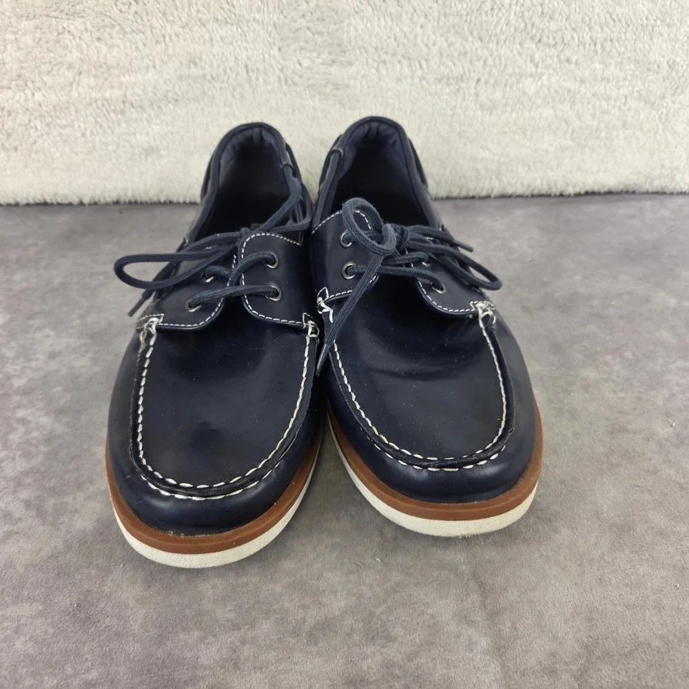 Unlisted Kenneth Cole Santon Boat Shoes Mens 10 Navy Blue Deck Shoes S2001